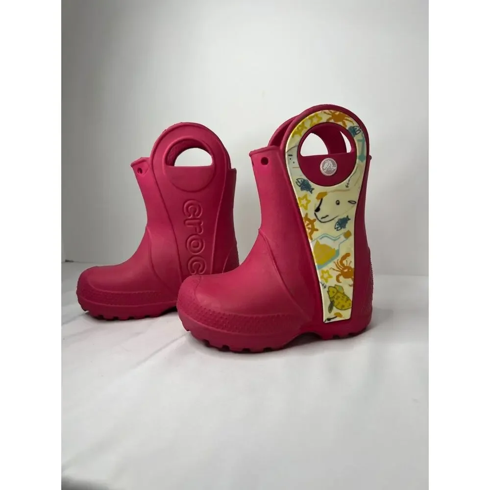 Crocs Kids' Rain Handle It Rain Boots Waterproof Kids' Shoes C6